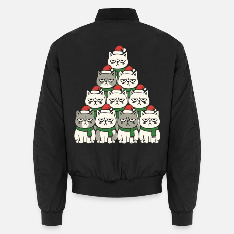  Grumpy Christmas Cats – Lustiges Katzen Unisex Bomberjacke