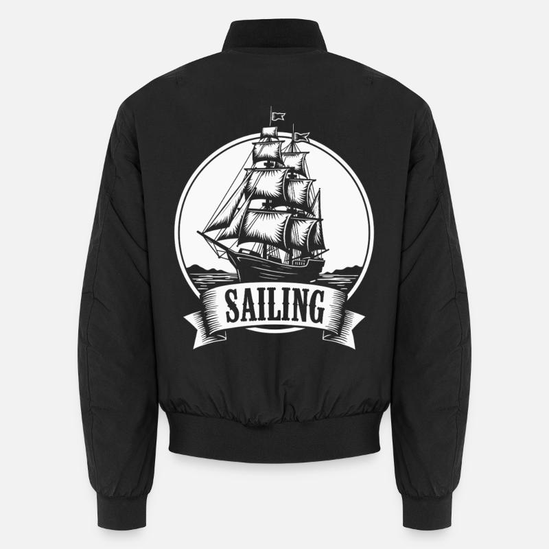 Sailing Segelschiff Maritim Ahoi - Unisex Bomberjacke - Schwarz