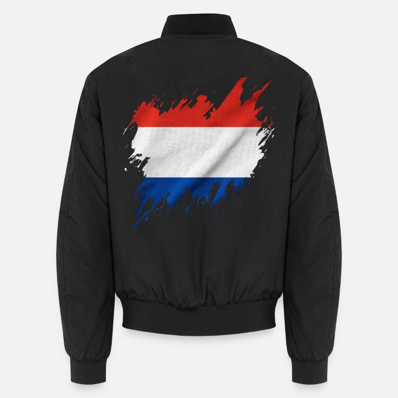 Drapeau néerlandais, style déchiré Bomber unisexe