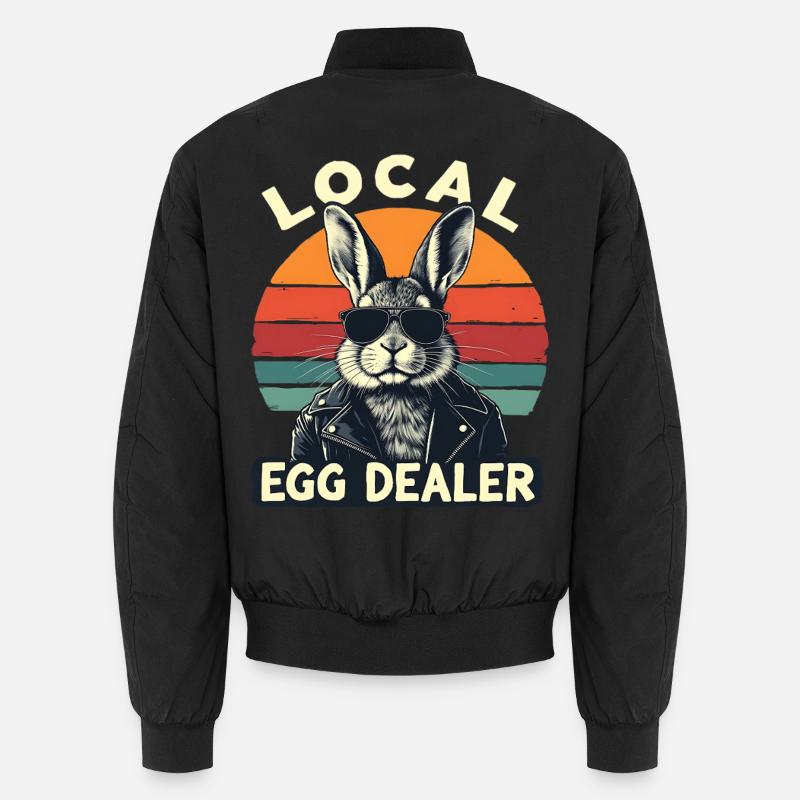 marchand d’œufs local lapin rétro Bomber unisexe
