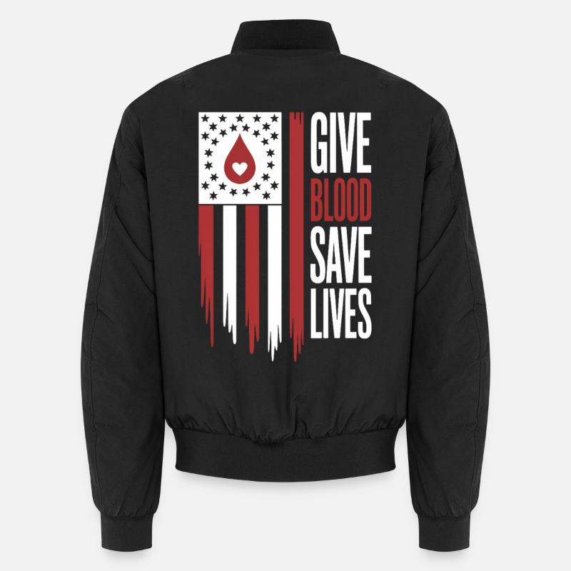 Blutspender Blutspende - Unisex Bomberjacke - Schwarz