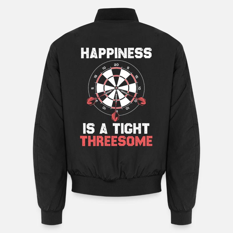 Happiness is a close threesome - Unisex Bomber Jacket - black
