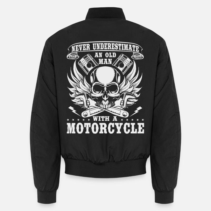 Biker Unterschätze niemals einen alten Mann  Unisex Bomberjacke