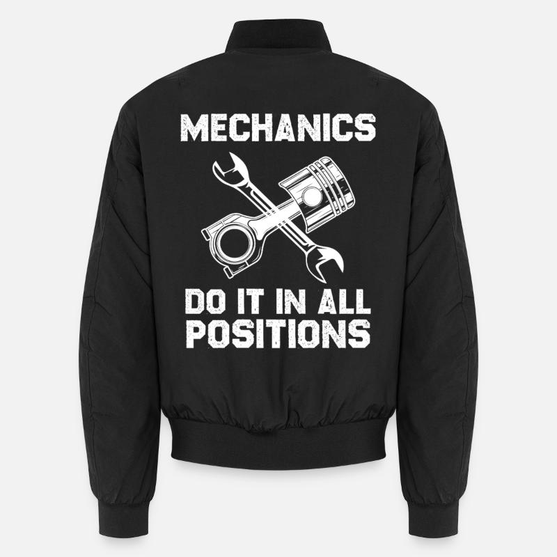 Mechanic Saying All Positions Unisex Bomber Jacket