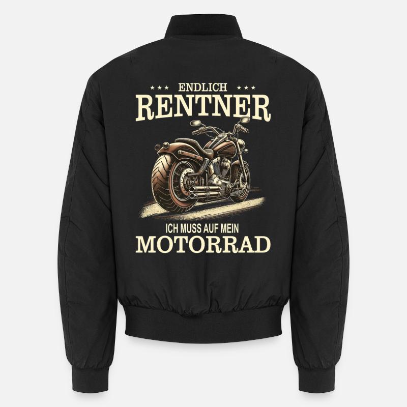 Endlich Rentner Motorradfreude Unisex Bomberjacke