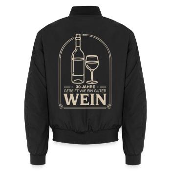 30 Jahre gereift wie ein guter Wein - Unisex Bomberjacke - Schwarz - Hinten - AI Model Male 185 light (185cm)