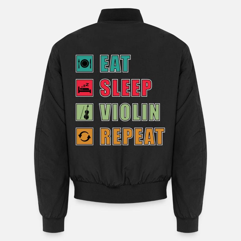 Manger dormir violon répéter Graphique Bomber unisexe
