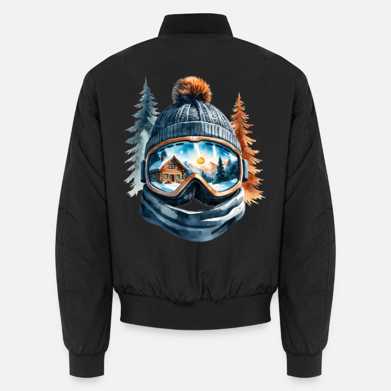 Winter Landscape Reflection Goggles - Unisex Bomber Jacket - black