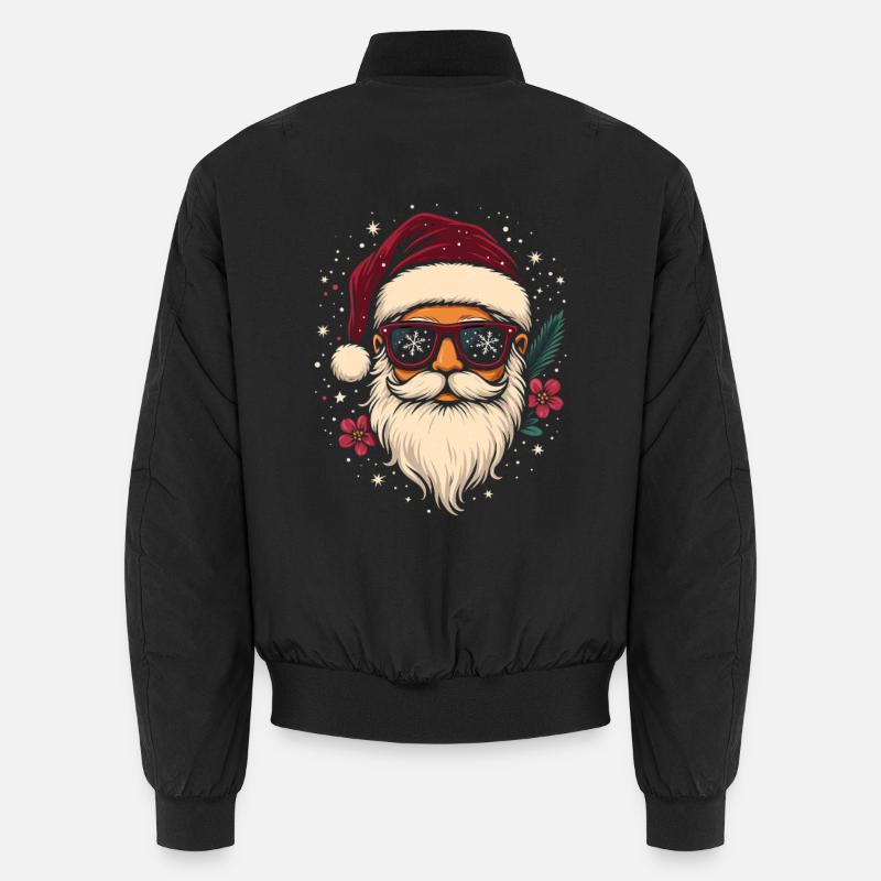 Cooler Weihnachtsmann mit Sonnenbrille Geschenk Unisex Bomberjacke
