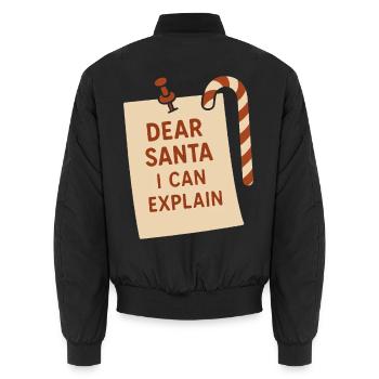 Cher Père Noël, je peux expliquer Noël drôle - Bomber unisexe - noir - Dos - AI Model Male 185 light (185cm)