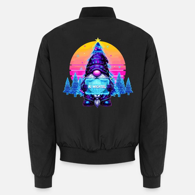 KI WICHTEL - Synthwave Retrowave 80s - Unisex Bomberjacke - Schwarz