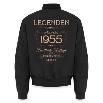 70ème Anniversaire Légende Novembre Millésime 1955 - Bomber unisexe - noir - Dos - AI Model Male 185 light (185cm)