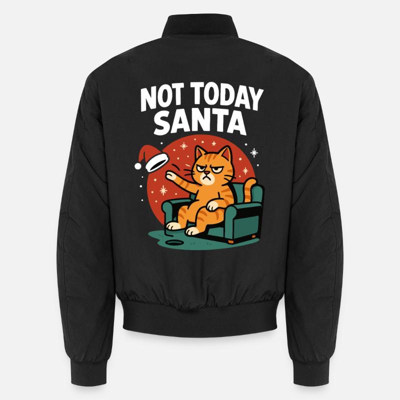 Lustige Katze Nicht Heute Weihnachtsmann Weihnachten Humor Unisex Bomberjacke