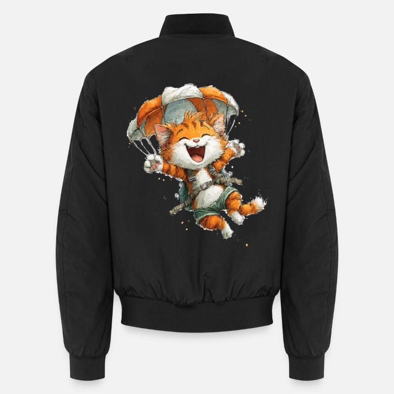 Paraglider Katze Luftabenteuer Unisex Bomberjacke