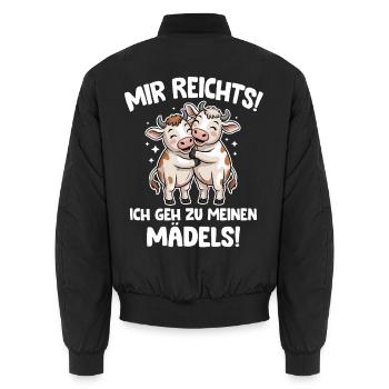Landwirt Mir reichts ich geh zu meinen Mädels - Unisex Bomberjacke - Schwarz - Hinten - AI Model Male 185 light (185cm)
