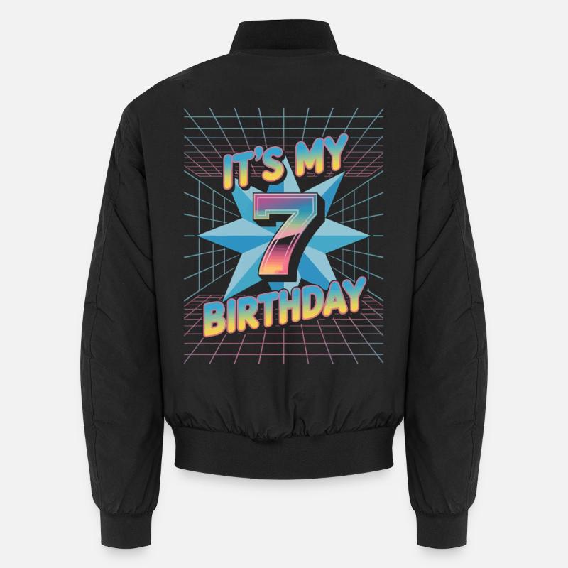 7th Birthday Gift in Cool 80s Style Unisex Bomber Jacket