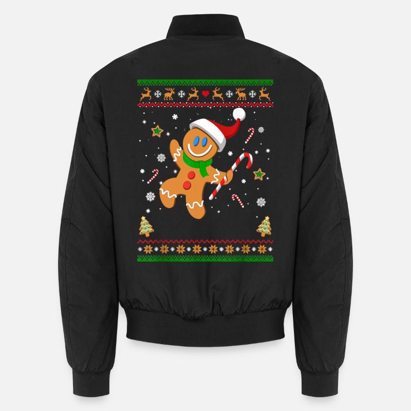 Pull Moche de Noël Gingerbread Man Cadeau Drôle Bomber unisexe