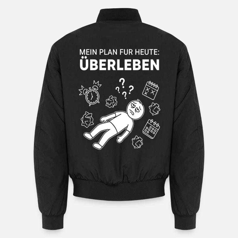 My plan: to survive today Unisex Bomber Jacket