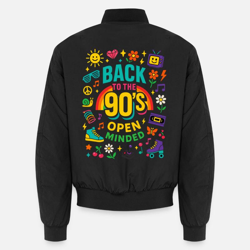 Back To The 90's Open Minded Nostalgie Vibes Unisex Bomberjacke