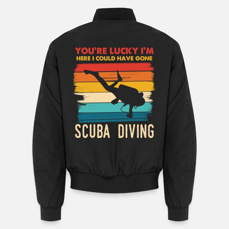 Diver Joke Retro Rainbow - Unisex Bomber Jacket - black