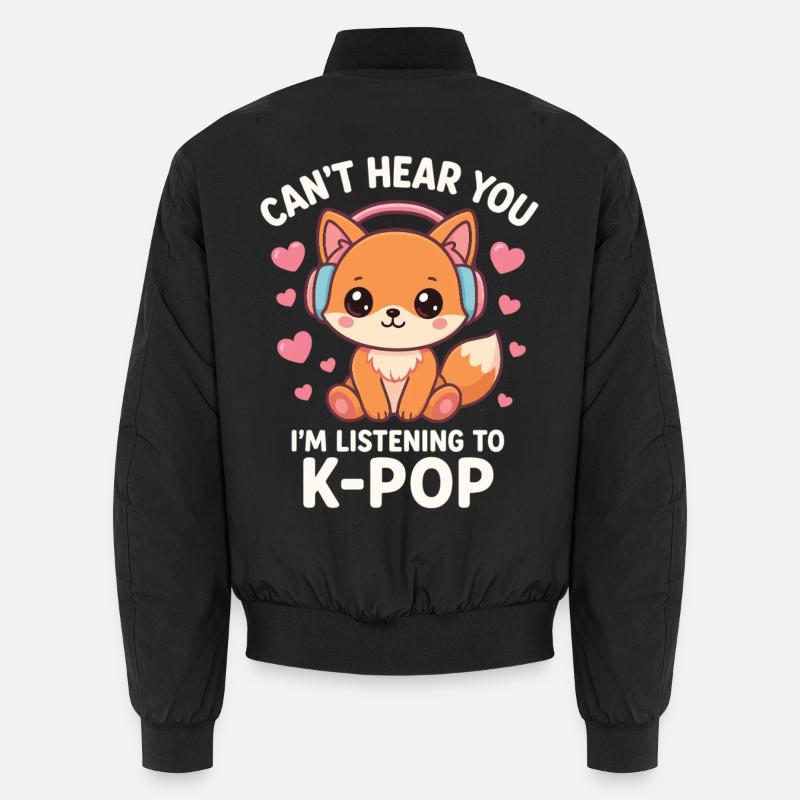 Kawaii Fox adore le K-Pop Bomber unisexe