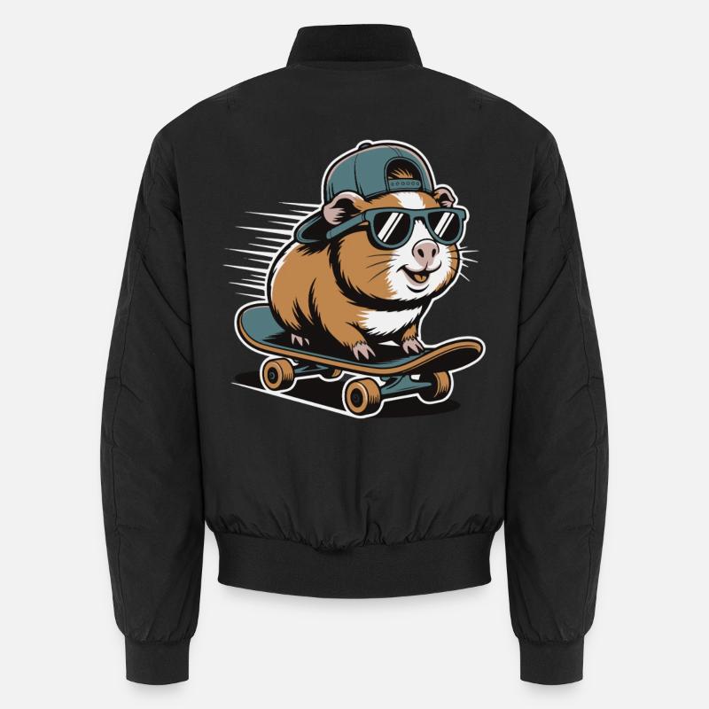 Hamster en skateboard Bomber unisexe