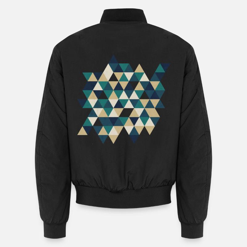 Geometric Triangle Mosaic - Unisex Bomber Jacket - black