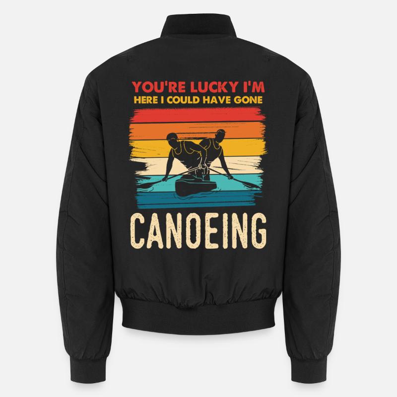 Canoe Saying Rainbow Style - Unisex Bomber Jacket - black