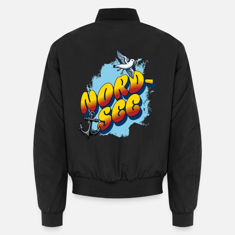 North Sea | Anker & Seagull - Unisex Bomber Jacket - black