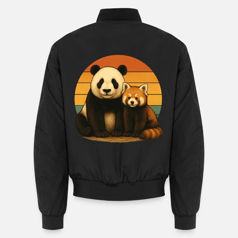 Panda Roter Panda Retro Tierfreunde Unisex Bomberjacke