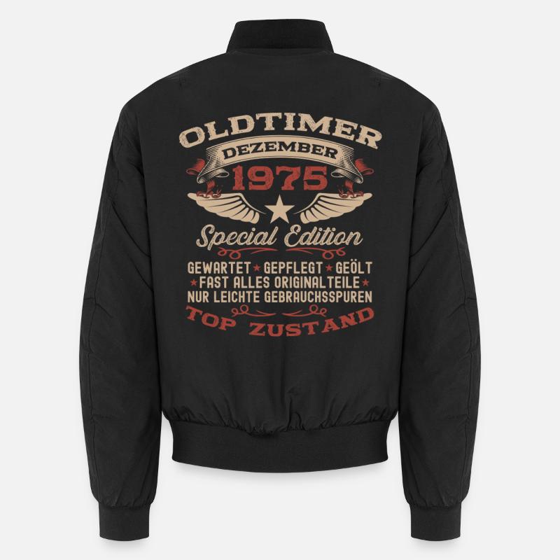 50. Geburtstag Geschenk Oldtimer Dezember 1975 Unisex Bomberjacke