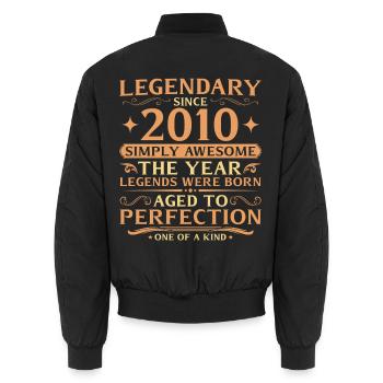 16th Birthday Vintage of Legends 2010 - Unisex Bomber Jacket - black - Back - AI Model Male 185 light (185cm)