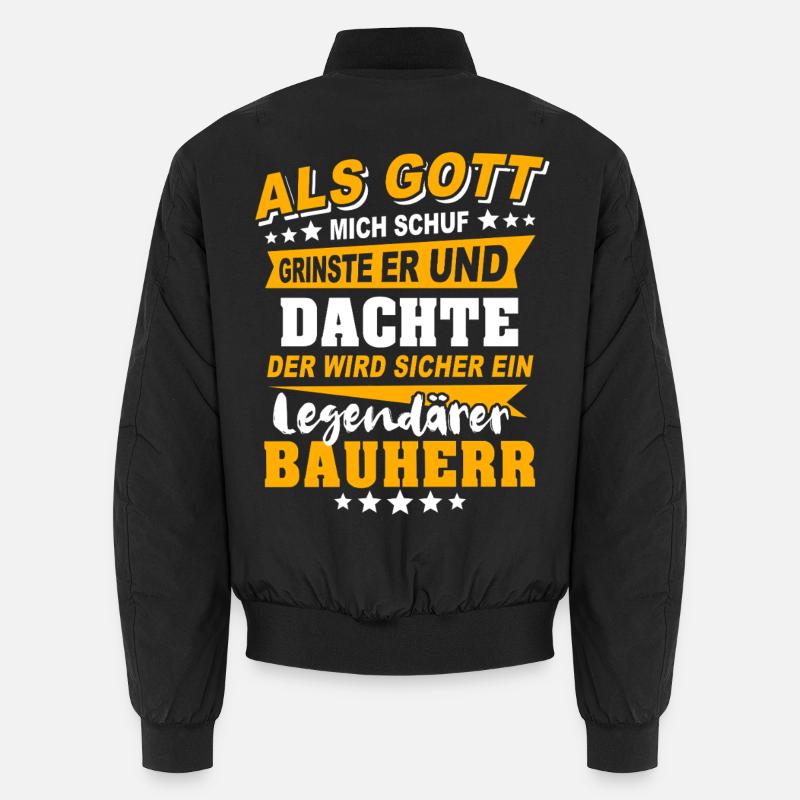 Bauherr Sprüche Unisex Bomberjacke