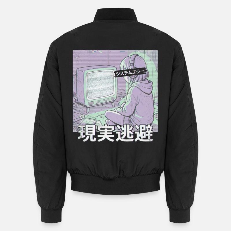 Erreur de système de bug esthétique Anime Girl Vaporwave Bomber unisexe