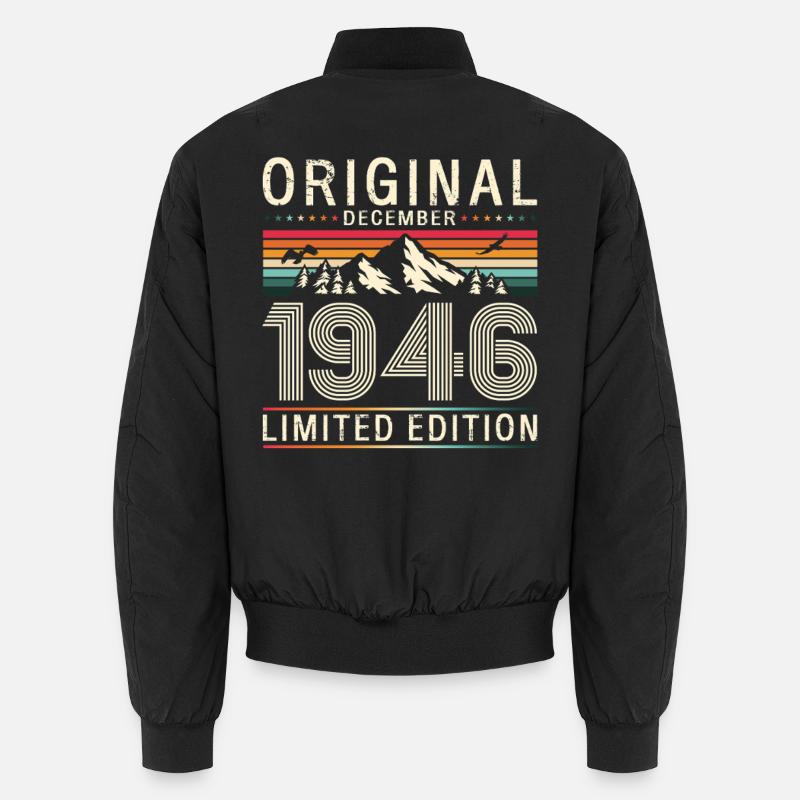 80e anniversaire Original Décembre Né en 1946 Bomber unisexe