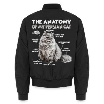 Perserkatze T | Perserkatze Katzen Perser Katzen - Unisex Bomberjacke - Schwarz - Hinten - AI Model Male 185 light (185cm)