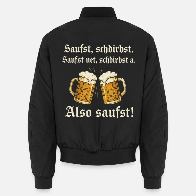 Bayrischer Bier Spruch - Unisex Bomberjacke - Schwarz