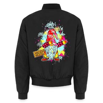KREATIV WICHTEL Dab Graffiti Künstler XMas  - Unisex Bomberjacke - Schwarz - Hinten - AI Model Male 185 light (185cm)