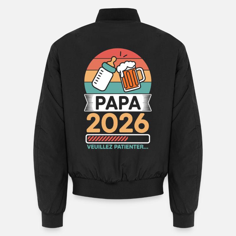 Dad 2026 Please Wait Future Dad Humor Unisex Bomber Jacket