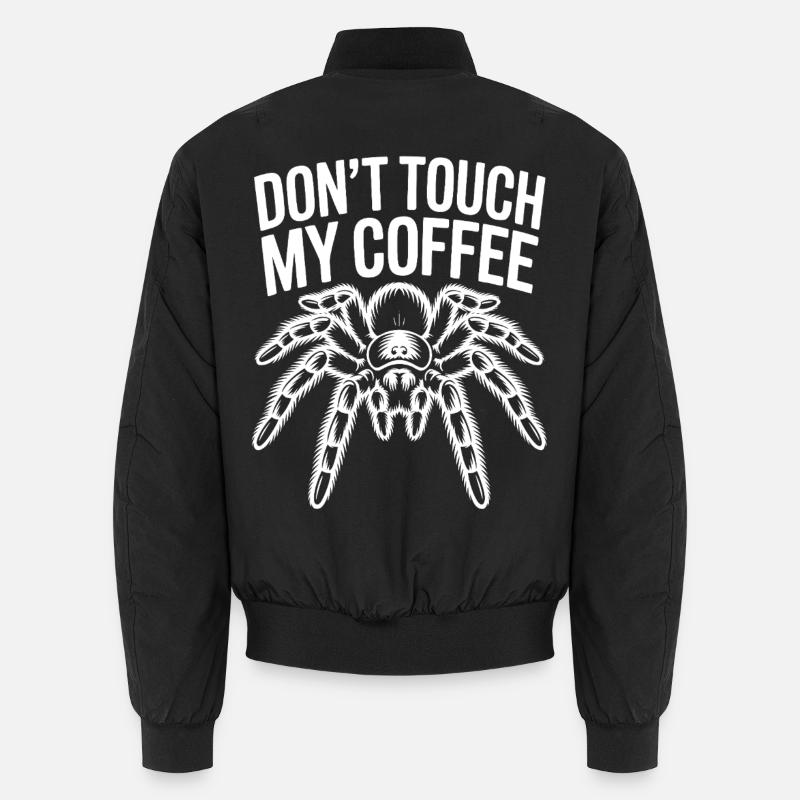 Coffee Spider: Do Not Touch - Unisex Bomber Jacket - black