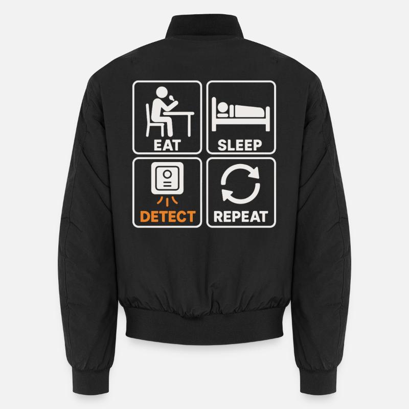 Eat Sleep Detect Repeat Metal Detecting Fun Unisex Bomber Jacket