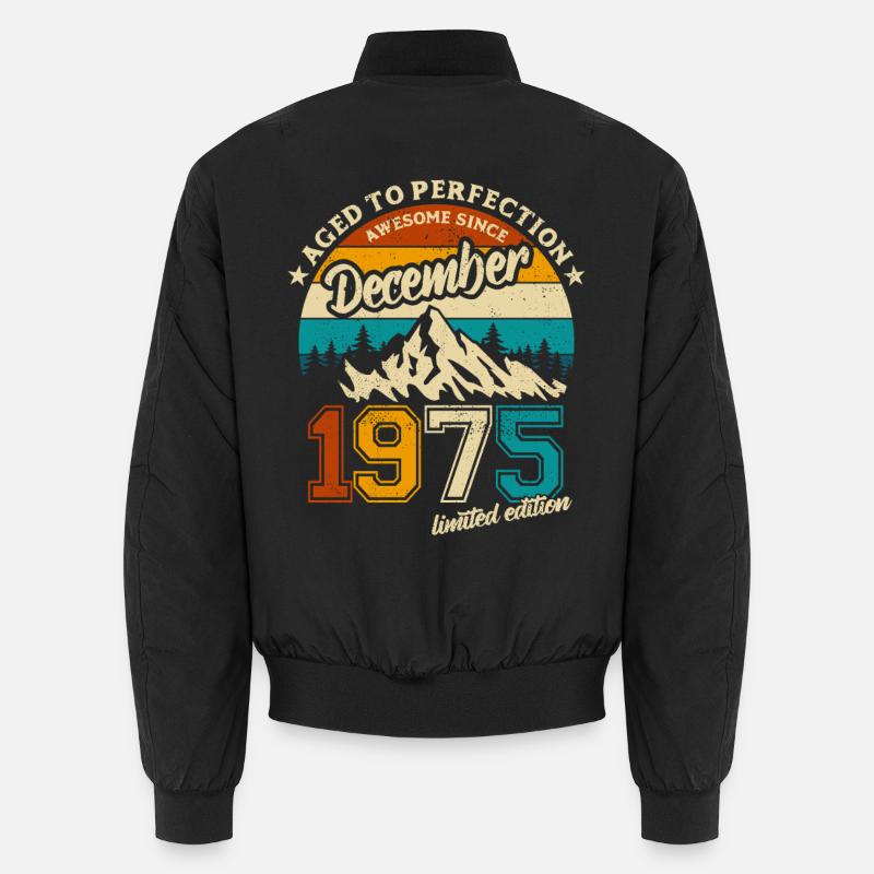 Limited Edition December 1975 Geburtstag Geschenk Unisex Bomberjacke