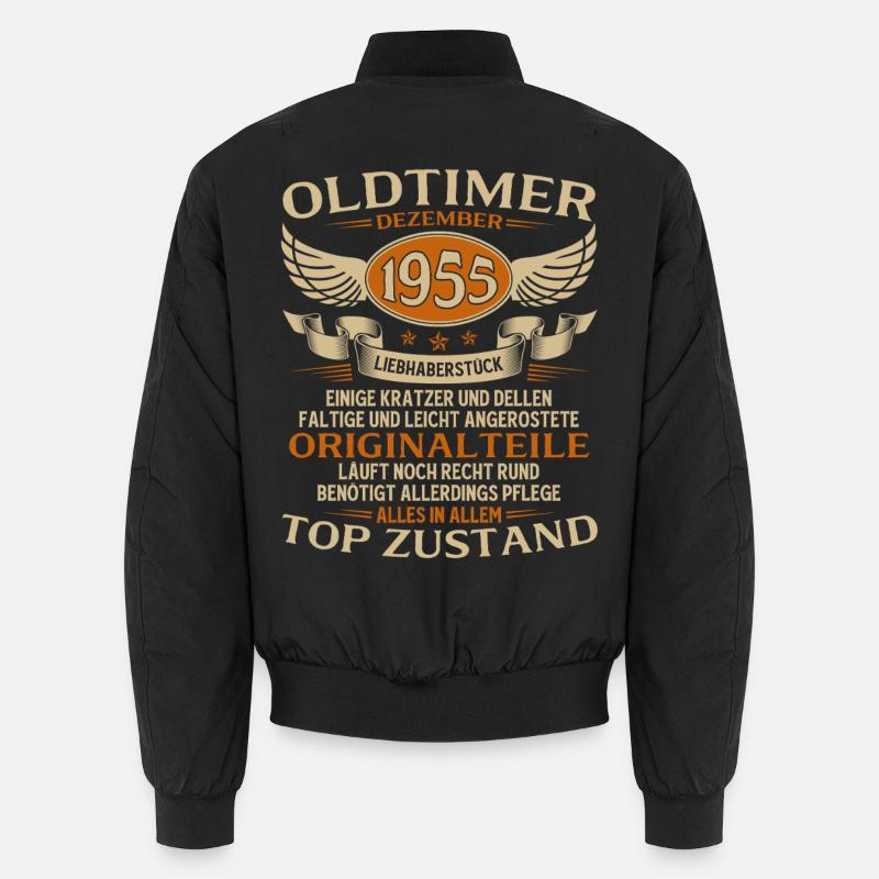 70. Geburtstag Geschenk Oldtimer Dezember 1955 Unisex Bomberjacke
