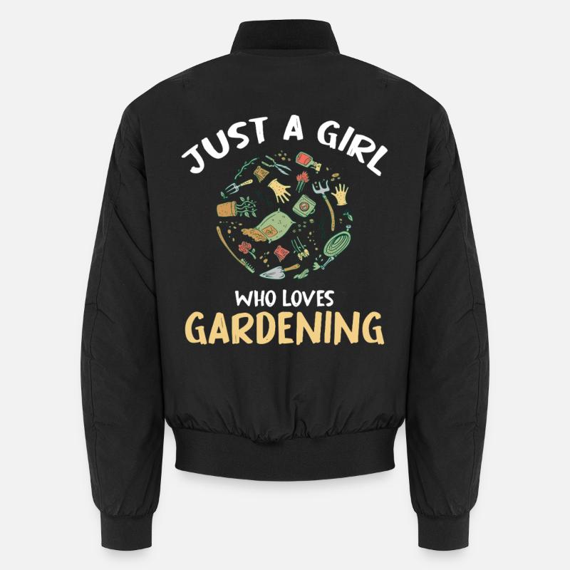 Nur ein Mädchen liebt Gärtnern Unisex Bomberjacke