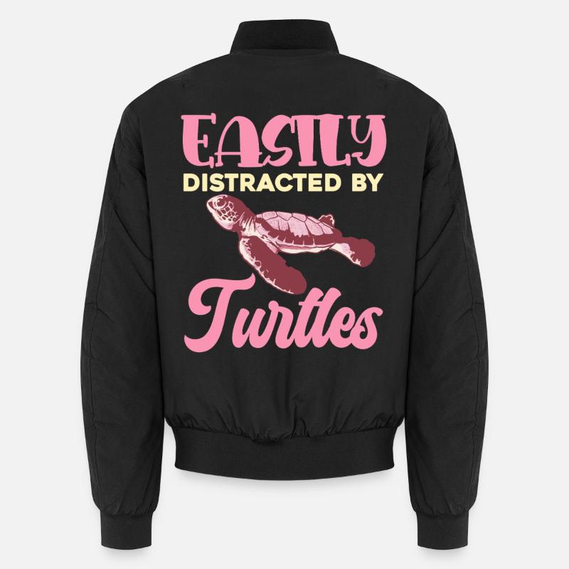 Easily distracted by turtles Unisex Bomber Jacket