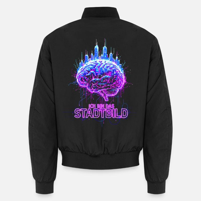 Ich Bin Das Stadtbild - Neon Gehirn Unisex Bomberjacke