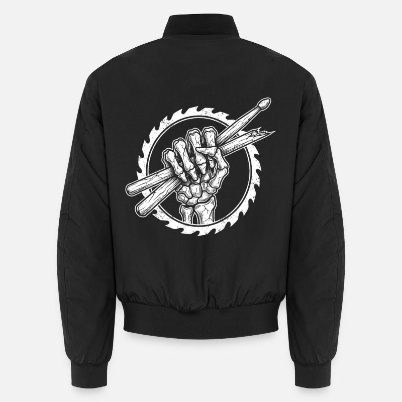 Skelett Hand mit Drumsticks Unisex Bomberjacke