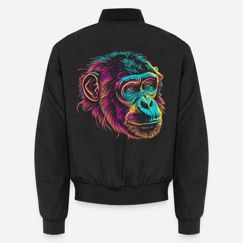 Tête de singe colorée dans un style pop art Bomber unisexe