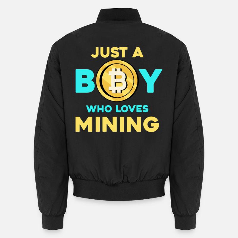 Crypto Mining Boy – Bitcoin Passion - Unisex Bomber Jacket - black