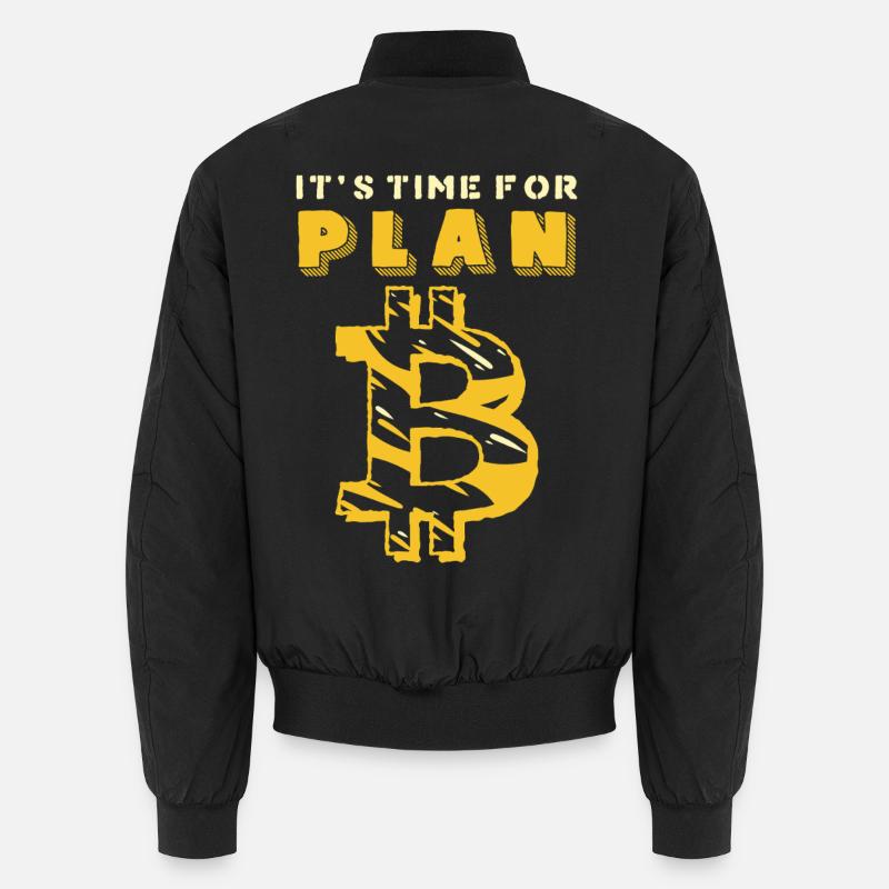 PlanB Krypto Humor Grafik - Unisex Bomberjacke - Schwarz